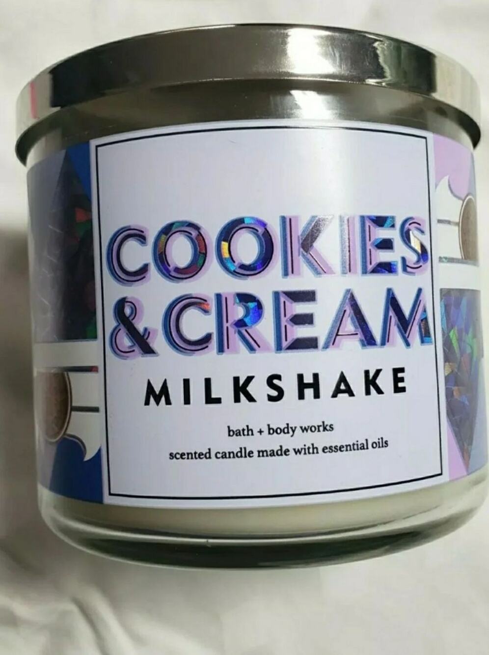 BBW Cookies & Cream Milkshake Large 3 Wick Candle Home Fragrance Decor